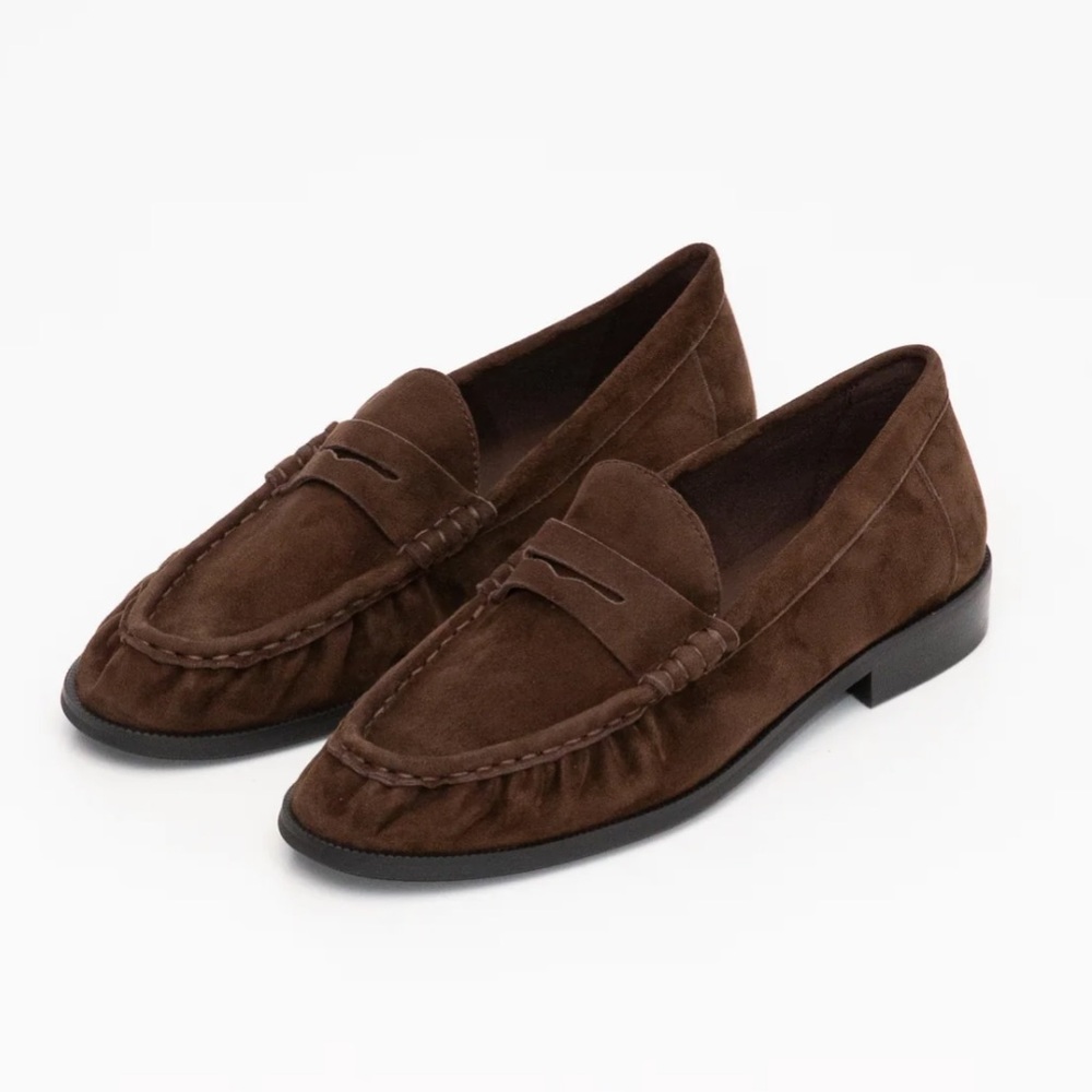Shop Peche Hugh Brown Suede Loafers 37 (fits 38)